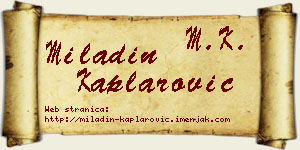 Miladin Kaplarović vizit kartica